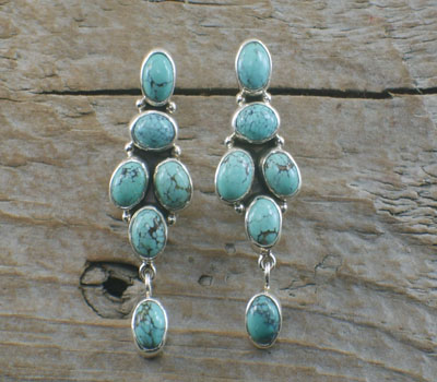 Native American Earrings Sterling Grape Design Earrings
